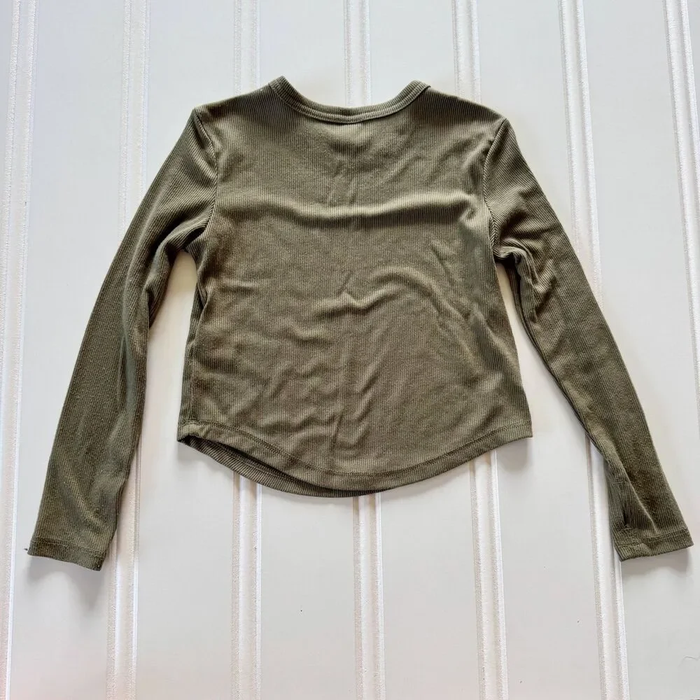 4/$10 - Old Navy Toddler Girls Green Long Sleeve Crop Shirt